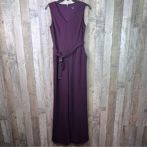 Tommy Hilfiger Size 6 Sleeveless V-Neck Purple Jumpsuit W/Pockets Matchi…